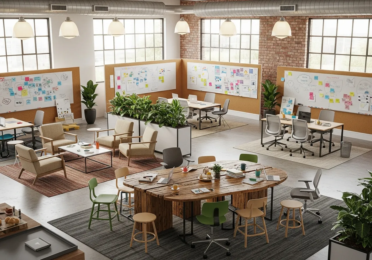 Welcoming creative workspace inviting communication and connection